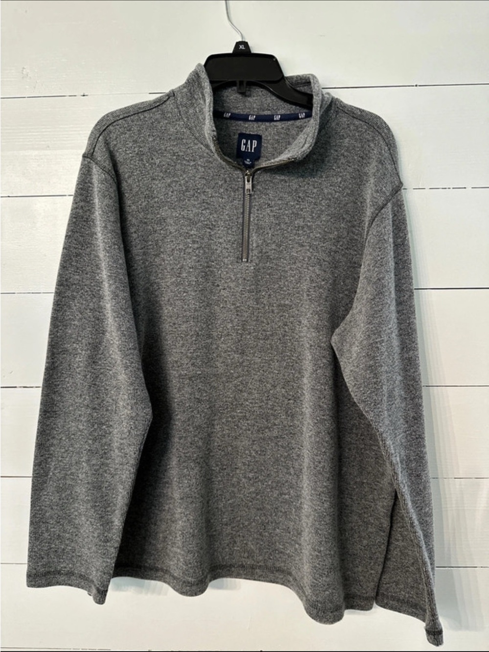 GAP Men's Heather Gray Half-Zip Pullover Sweater